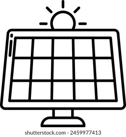 Solar Panel outline icon vector illustration