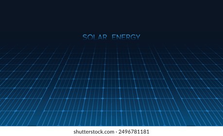 Solar panel pattern for the background. Banner of a set of solar panels as a template for designs in the concept of alternative green energy. Vector illustration 