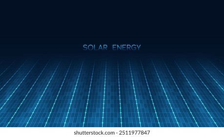 Solar panel pattern for the background. Banner of a set of solar panels as a template for designs in the concept of alternative green energy. Vector illustration	
