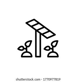 Solar panel, plants icon. Simple line, outline vector elements of automated farming icons for ui and ux, website or mobile application