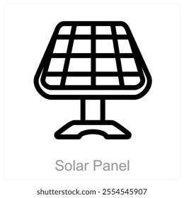 Solar Panel and power icon concept