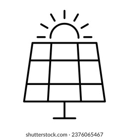 Solar panel power icon. Ecology supply battery for electricity. Vector illustration isolated on white background
