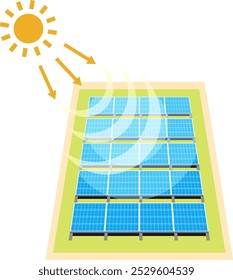 Solar panel, Solar power system, Renewable solution, Eco-friendly, Clean power,illustration, Sustainable technology, Green power, Solar generation, Solar panel design, electricity system,