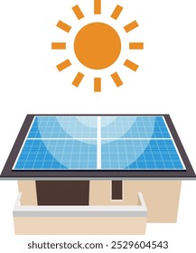 Painel solar, Sistema de energia solar, Solução renovável, Eco-friendly, Energia limpa, ilustração, Tecnologia sustentável, Energia verde, Geração solar, Design de painel solar, sistema de eletricidade,