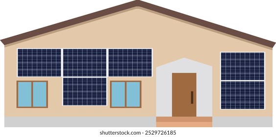 Solar panel, solar power system, , wall-mounted solar panels, house solar energy, eco-friendly, renewable energy, residential , energy-efficient home, sustainable energy, green e