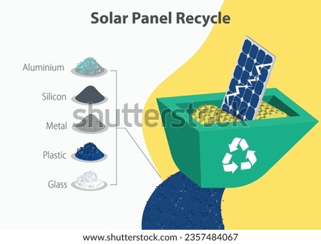 solar panel recycle, Disposal of Solar Panels, vector illustration
