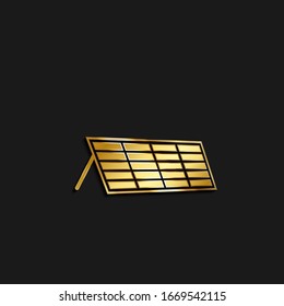 solar panel, recycle, energy gold icon. Vector illustration of golden dark background