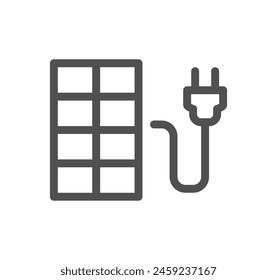 Solar panel related icon outline and linear vector.