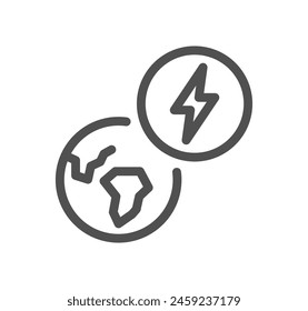Solar panel related icon outline and linear vector.
