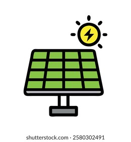 Solar panel renewable energy system isolated illustration