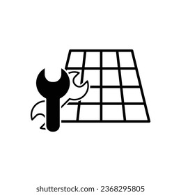 Vector de icono de reparación del panel solar 