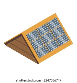 Solar panel roof icon isometric vector. Metal insulation. Cover module