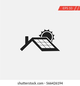 Solar Panel Roof Vector Icon