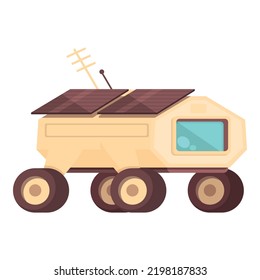Solar panel rover icon cartoon vector. Space planet. Astronaut colonization