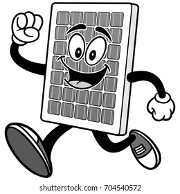 Solar Panel Running Illustration