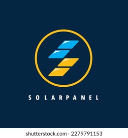 solar panel s letter concept design template web