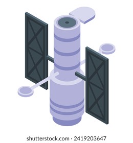 Solar panel satellite icon isometric vector. Science galaxy. Universe power