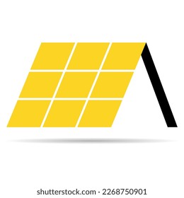 Solar panel shadow icon, green power technology, ecology alternative energy vector illustration .