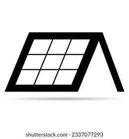 Solar panel shadow icon, green power technology, ecology alternative energy vector illustration .
