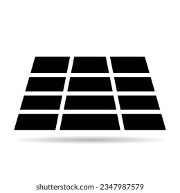Solar panel shadow icon, green power technology, ecology alternative energy vector illustration .