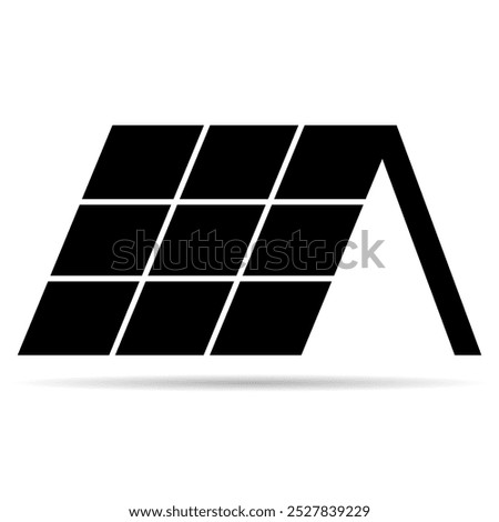 Solar panel shadow icon, green power technology, ecology alternative energy vector illustration .