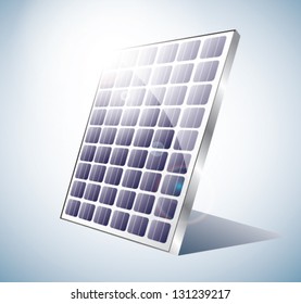 Solar panel shining on the sunlight, EPS 10