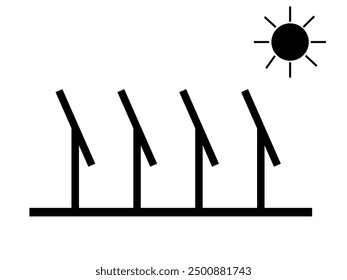 Solar panel sign with sun, energy vector 