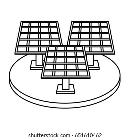 solar panel silhouette draw illustration