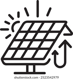 Um painel solar silhueta ícone vetor design