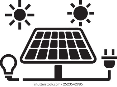 A solar panel silhouette icon vector design