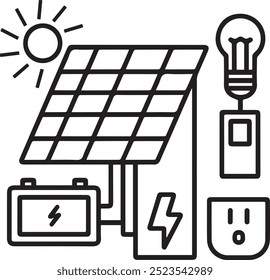 Un diseño de Vector de icono de silueta de panel solar