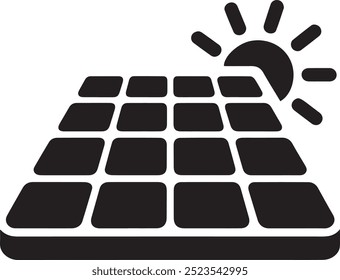 A solar panel silhouette icon vector design