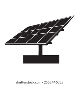 Solar Panel silhouette on white background
