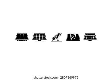 Solar Panel Silhouette Vector Collection Set