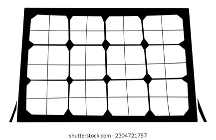 Solar panel silhouette vector illustration. Isolated on white background