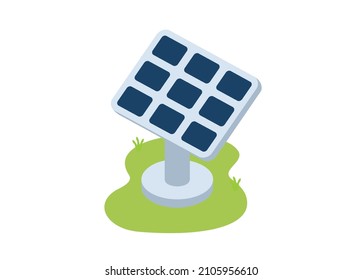 Solar panel. Simple flat illustration in isometric view.