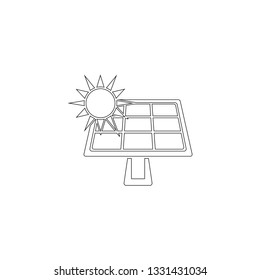 Solar panel. simple flat vector icon illustration. outline line symbol - editable stroke