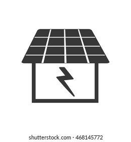 solar panel smart house home technology  icon. Isolated and flat vecctor illustration