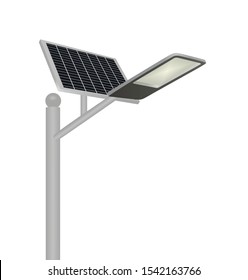 Solar panel street lights. vector illustration 