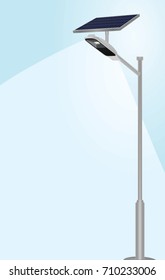 Solar panel street lights. vector illustration 