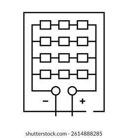 solar panel structure line icon vector. solar panel structure sign. isolated contour symbol black illustration