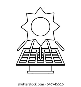solar panel and sun clean energy related icon image 