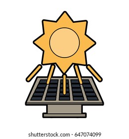 solar panel and sun clean energy related icon image 