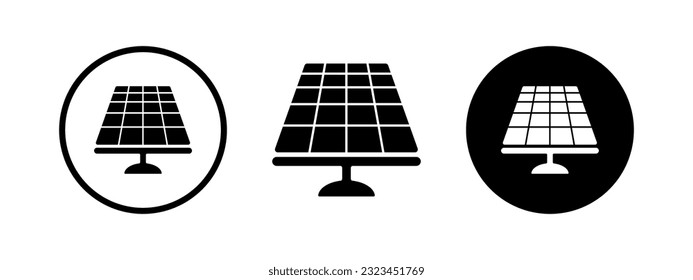 Solar panel with sun energy. Green energy. Sun power station. Vector icon illustration.