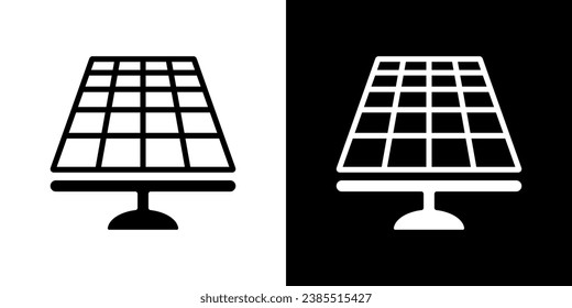 Solar panel with sun energy. Green energy. Sun power station. Vector icon illustration.