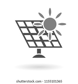 Solar panel with sun icon concept