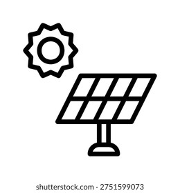 Solar panel with sun icon nearby