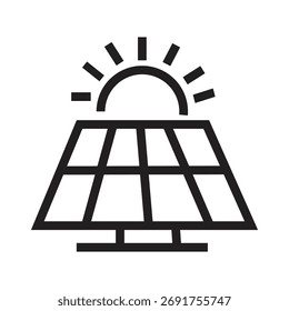 Solar Panel with Sun Icon – Renewable Energy and Sustainable Power Concept Illustration