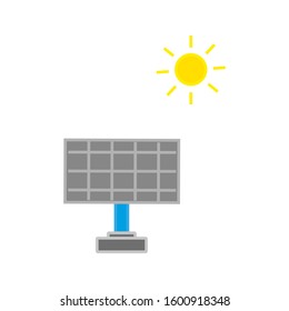 solar panel and sun icon vector