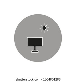 solar panel and sun icon vector